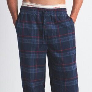 NWT Skims Mens Flannel Sleep Pant - Damson Laser Plaid - Large